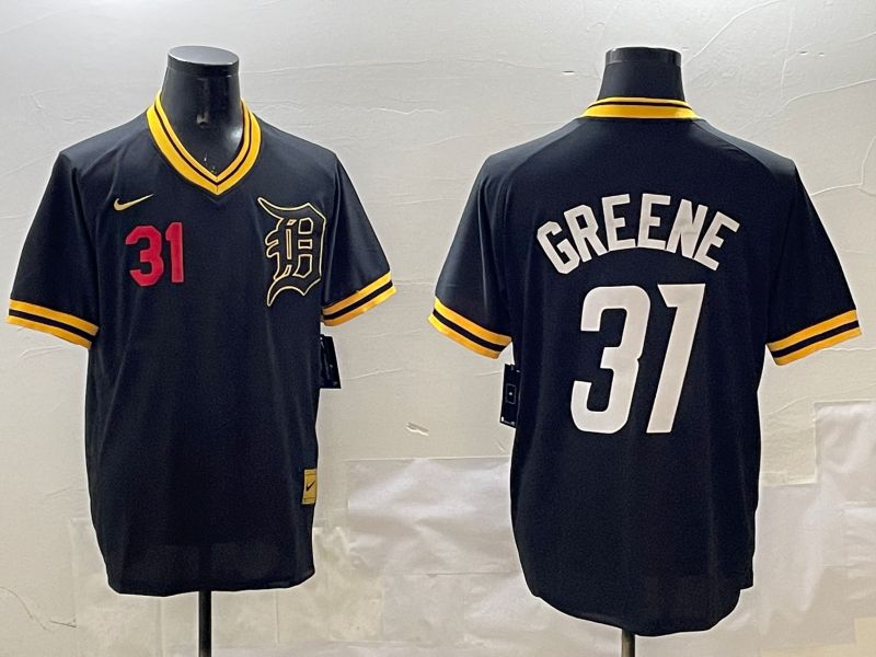 Men Detroit Tigers #31 Greene Black Gold Game 2025 Nike MLB Jersey style 2